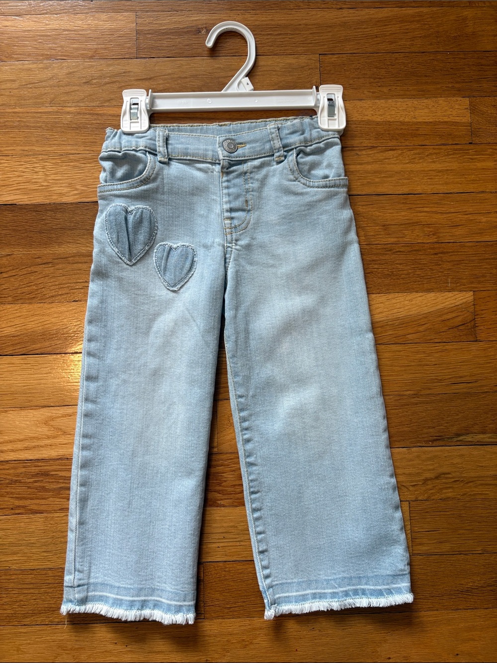 Oshkosh Light Blue Heart-Detail Jeans toddler 3T girl